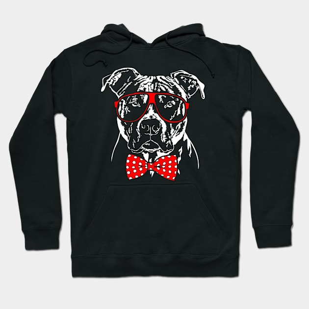 American Pitbull Terrier dog Portrait Hoodie by wilsigns